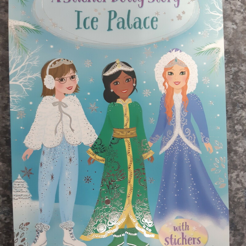 Usborne -A Sticker Dolly Story-Ice Palace

Join Princess Dolls, Meera, Olivia and Sophia for adventure in the Snow Kingdom.
Meera, Sophia and Olivia, the Princess Dolls, are busy planning their mid-Winter celebration in Dolly Town when they get a call through from Mission Control - the Snow Princess on the Majestic Isle needs their help. It's her baby sister's Naming Ceremony that afternoon and she is due to wear the famous Ice Diamond Tiara - but she's lost it! Can the Princess Dolls help the Snow Princess find the tiara in time for the ceremony?