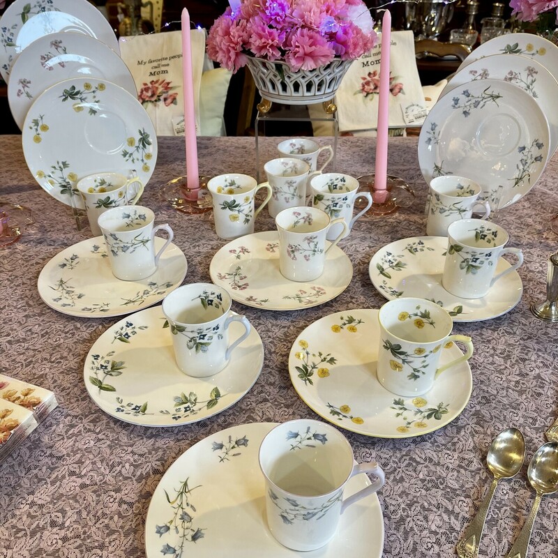 Bone China Soiree Set, Floral, Size: Svc For 12