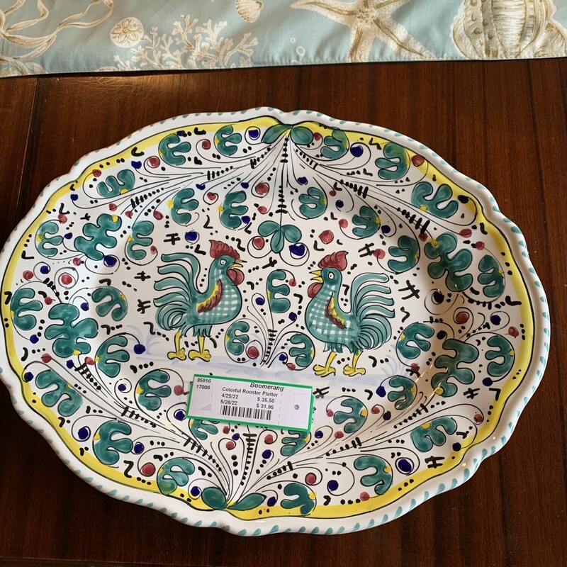 Colorful Rooster Platter