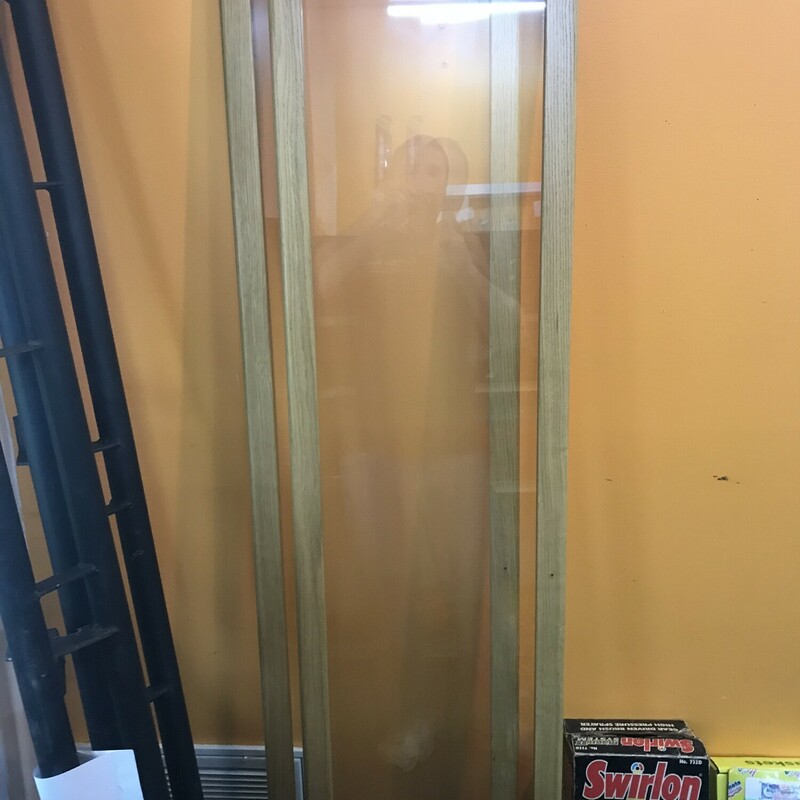 Glass Doors (pair), Oak Trimmed, Size: 15x76-1/2 in