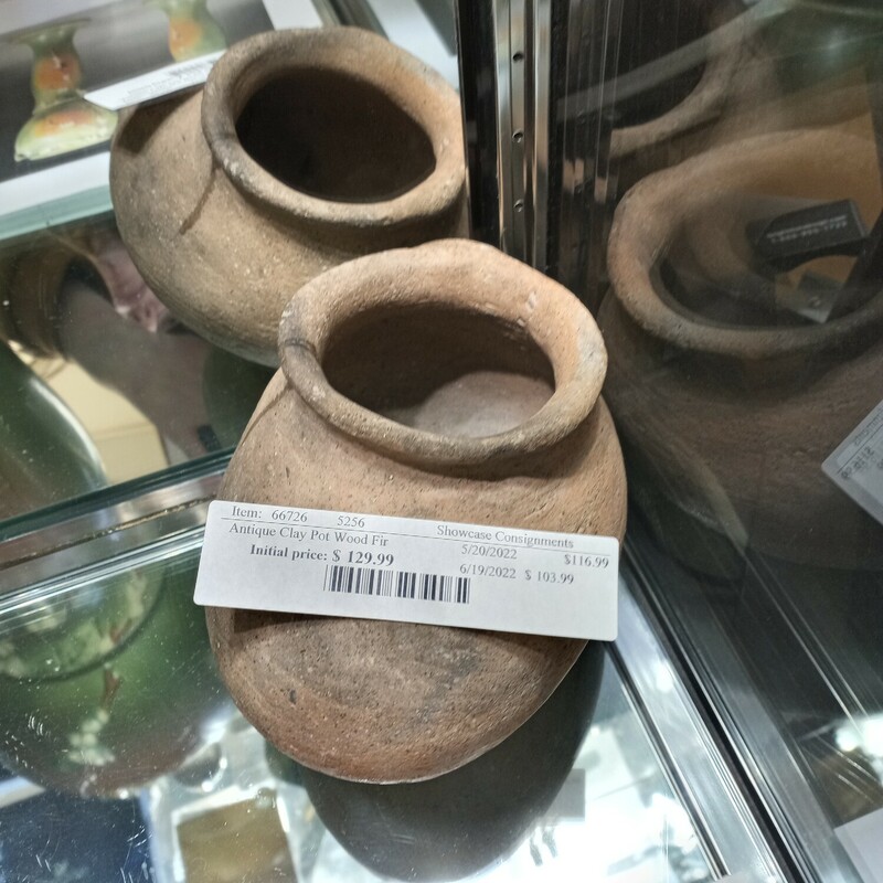 Antique Clay Pot Wood Fir
