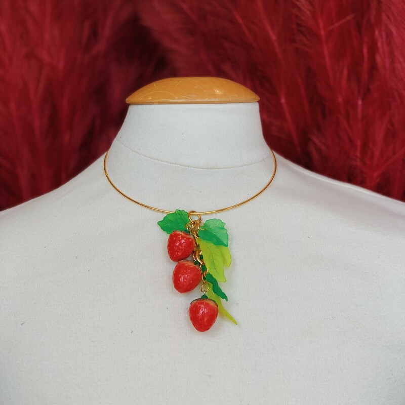 Gold Strawberry Necklace