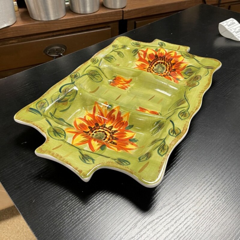 Sunflower Platter, Size: 18x11x2