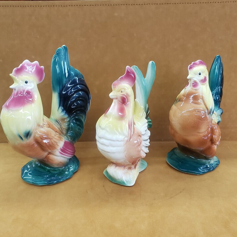 Royal Copley Rooster, Chicken & Chick :)  Set of 3