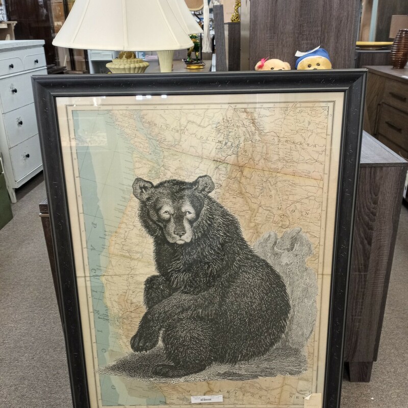 Framed Bear Map