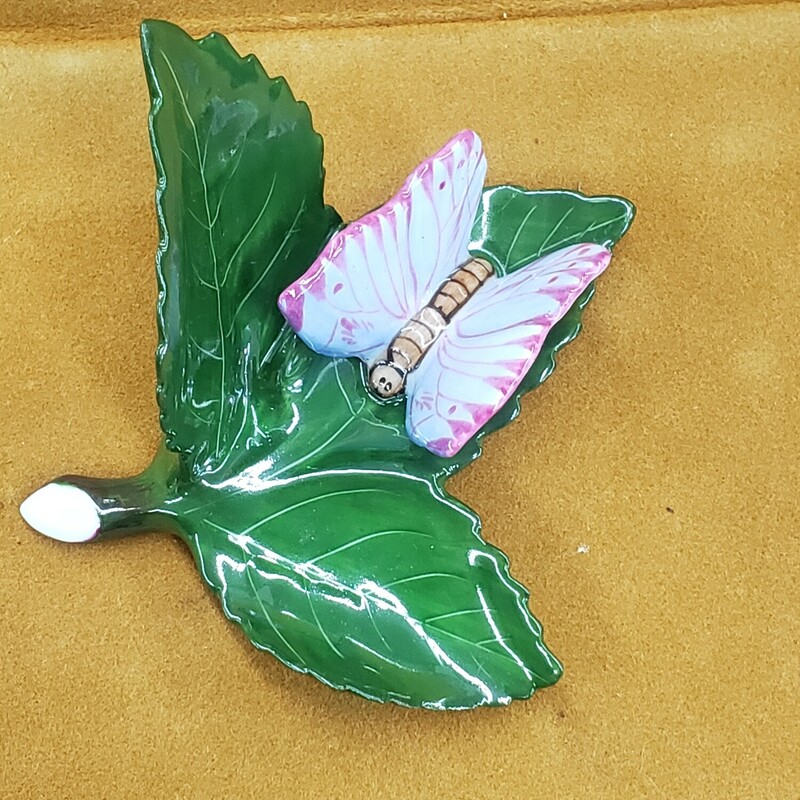 Herend Hungary, Leaf w/Butterfly Place Holder / Figure