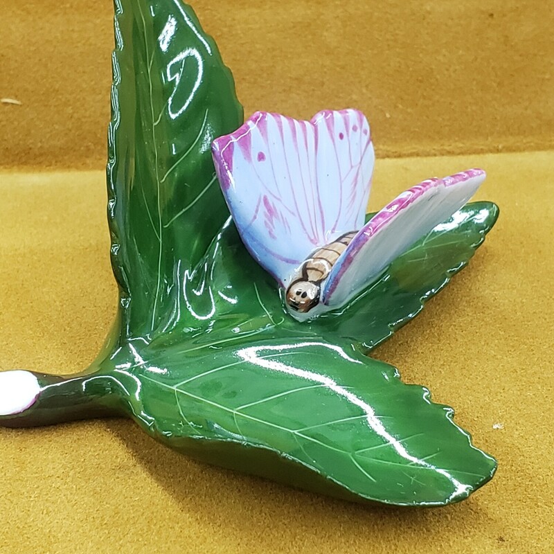 Herend Hungary, Leaf w/Butterfly Place Holder / Figure