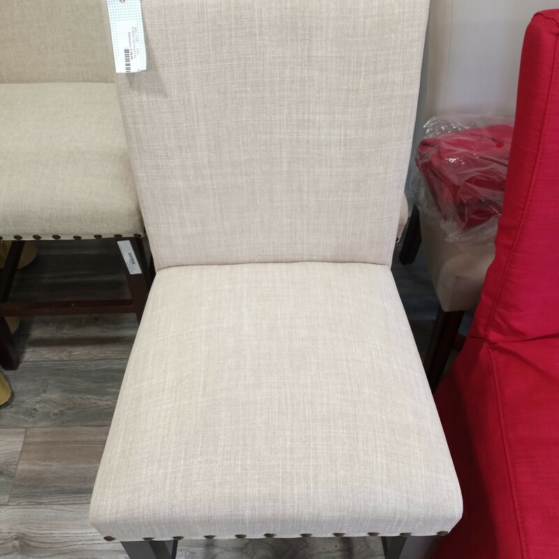 Pr Beige Upholstered Chairs