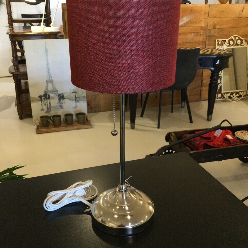 Table Lamp & Red Shade
Silver & Red