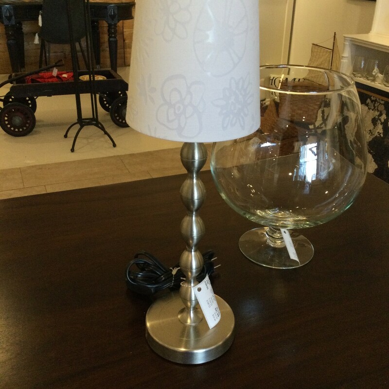Table Lamp
Pewter Base White Shade
Size: 17 In