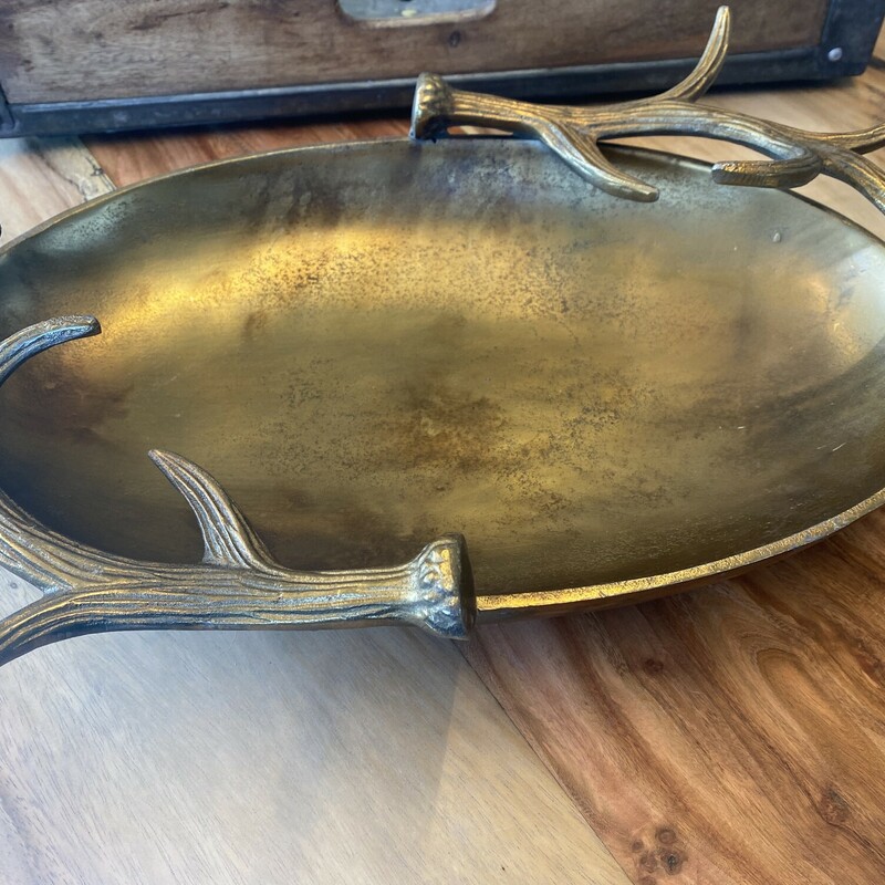 Brass Bowl With Antlers