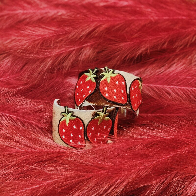 Cowhide Strawberry Cuff