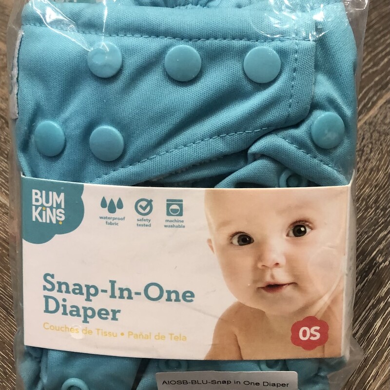 Bumkins Snap In One Diaper, Blue, Size: One Size
NEW