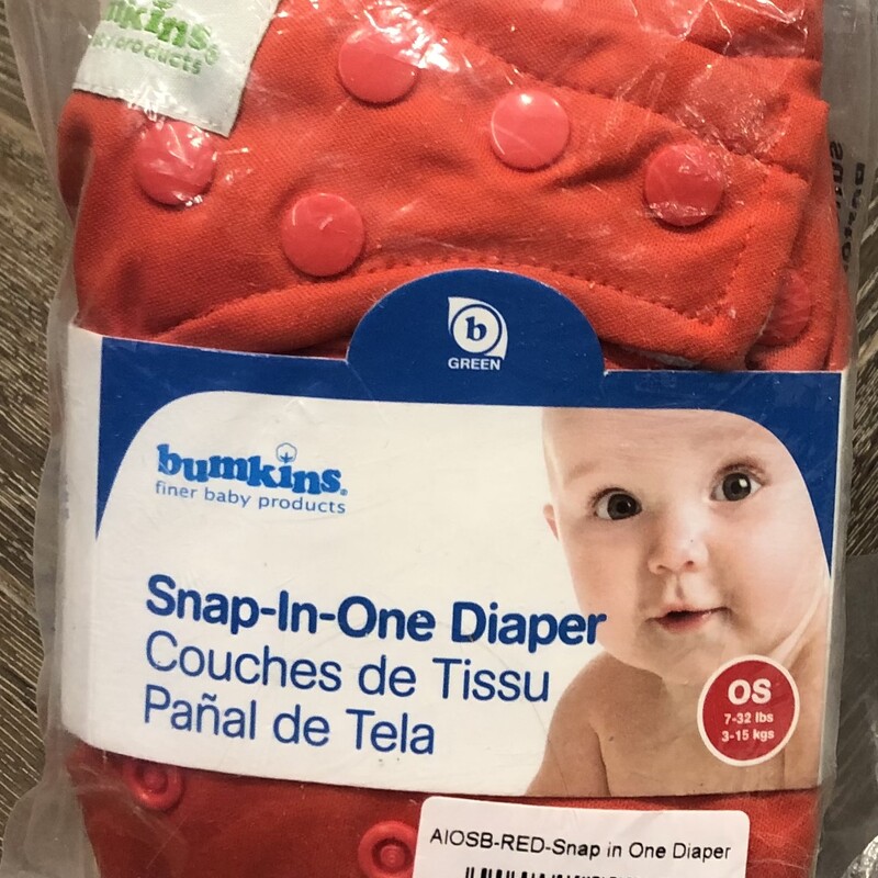 Bumkins Snap In One Diaper, Red, Size: One Size
NEW