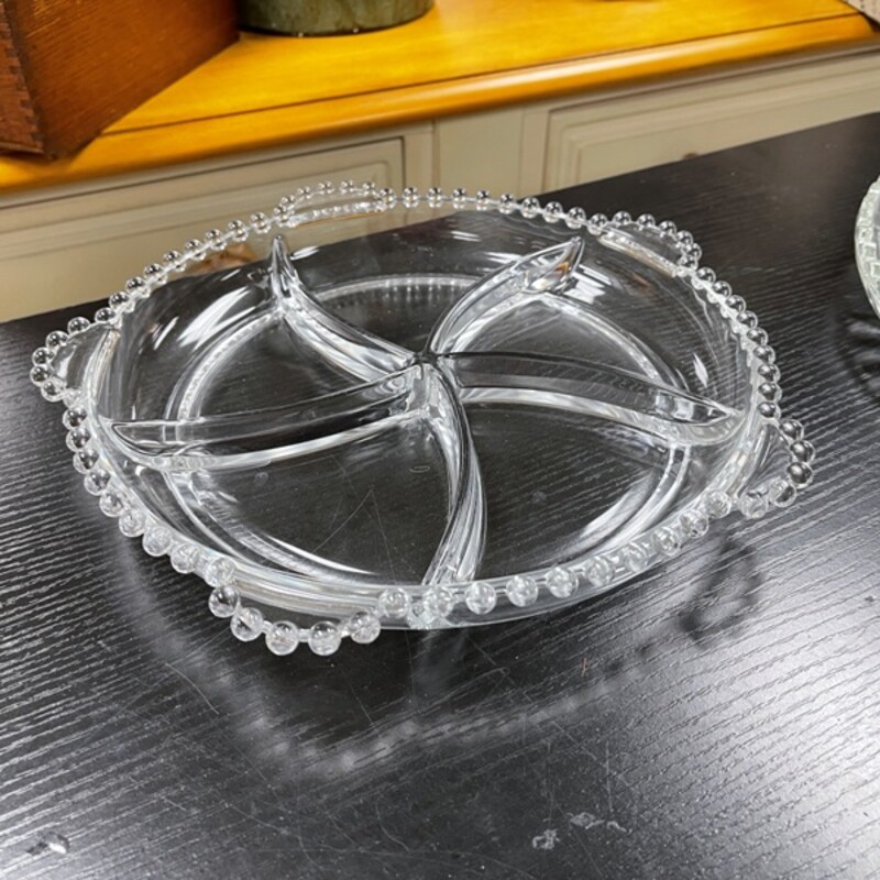 Round Glass Relish Tray, Size: 12 Dia