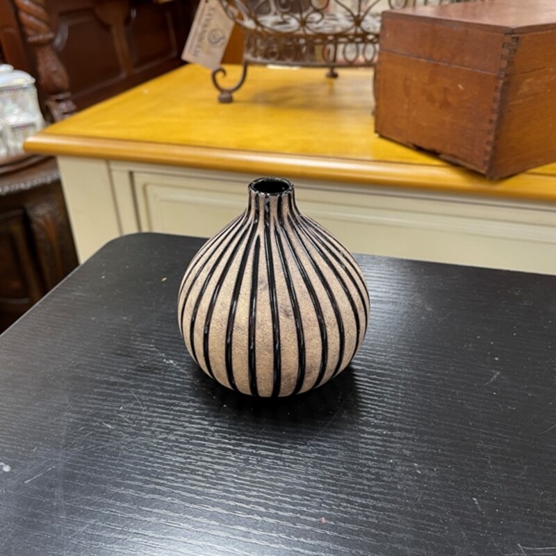 Tiny Striped Ceramic Vase, Size: 4 Tall
