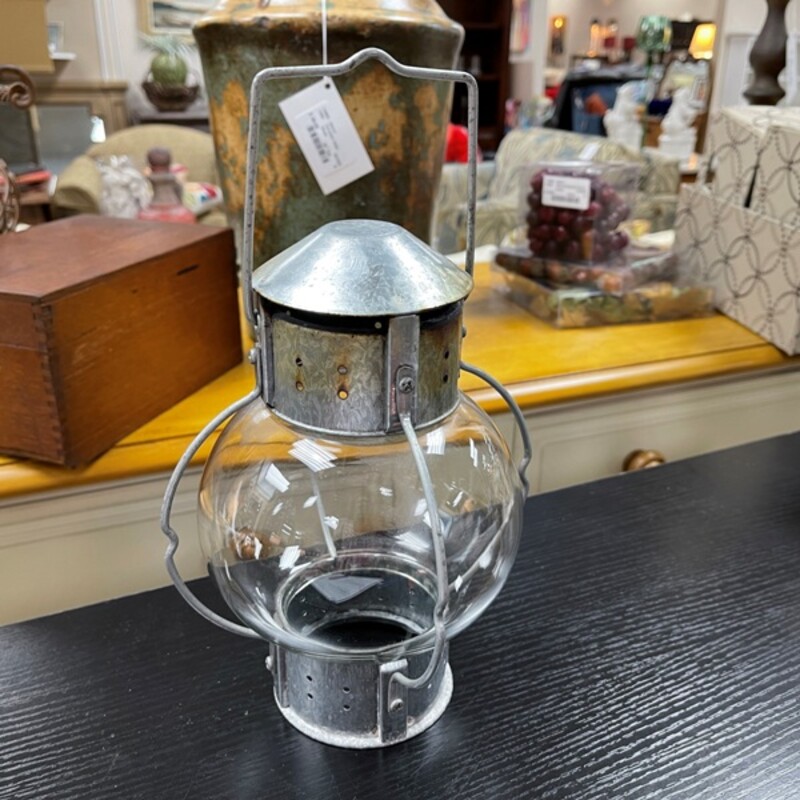 Tin+Glass Lantern, Size: 11 Tall