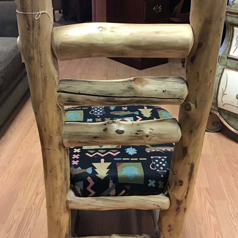 Rustic Log Chair, Western, Fabric
Size: 18in x 19in x 40in