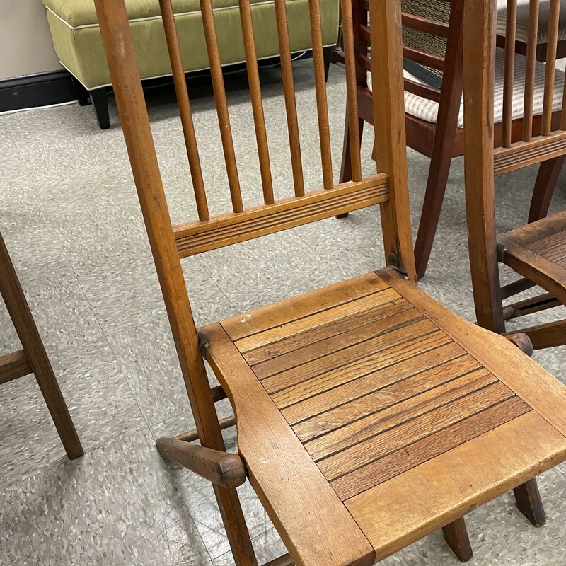 Vintage Wood Folding Chair, Dk Pine, Size: 16x24x33
