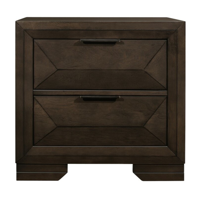 Chesky Nightstand

Items purchased online will ship to our store, drop shipping options may be available.

Please contact us at 509-928-9090 if you have any questions and to check on availablity on items.

This is a new item and one of many pieces we can order from Homelegance, they have a variety of options to choose from.

Contemporary design and convenient functionality intersect in the design of the Chesky Collection. Birch veneer is finished in a warm espresso on this unique nightstand. Raised panels provide visual interest to the drawer fronts of the nightstand. Complementing horizontal metal hardware lend additional accent to the piece.

Overall Dimension: 26 x 16.5 x 25H

Made of birch veneer, wood and engineered wood
Warm espresso finish
2 dovetail drawers with metal on metal center glides
Dark bronze edge pulls