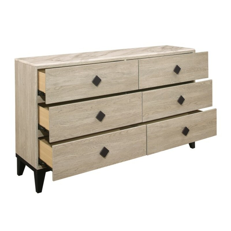 Whiting Dresser

Items purchased online will ship to our store, drop shipping options may be available.

Please contact us at 509-928-9090 if you have any questions and to check on availablity on items.

This is a new item and one of many pieces we can order from Homelegance, they have a variety of options to choose from.

Modern design is given subtle glamorous accent in the design of the Whiting Collection. Black square hardware boldly fronts each drawer of the dresser with black base framing lending additional accent to the cream marble-look of the collection.

Overall Dimension: 61.5 x 15.25 x 35.5H

Made of faux wood veneer, wood and engineered wood
2-tone finish: cream and black
6 drawers with ball bearing glides
Black tone knobs
Faux marble top