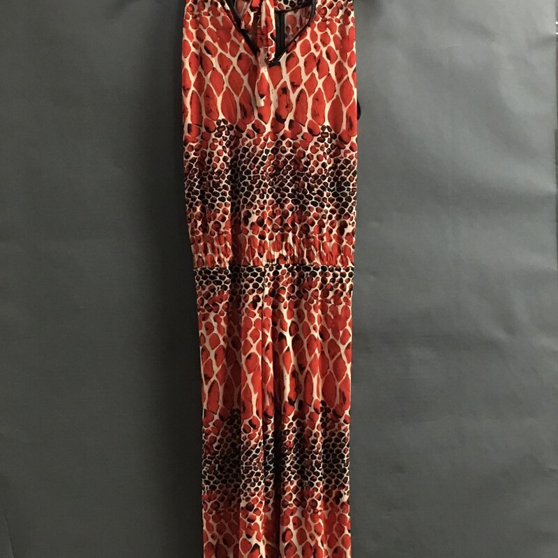 No Brand Shift, Pattern, Size: 6
sleeveless pullover, halter like neckline, ties in back, elastic drop waist, no maker or fabric tags- light weight poly nylon blend.

Suggested cold wash separately no bleach hang dry.
7.4 oz