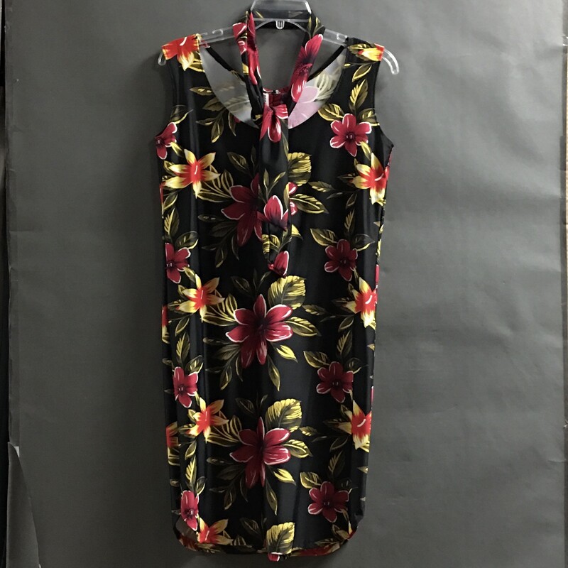 Hand Stiched Sleeveless, Floral, Size: 8
polyester fabric, pullover, hand stictched with matching waist or necktie, knee length.