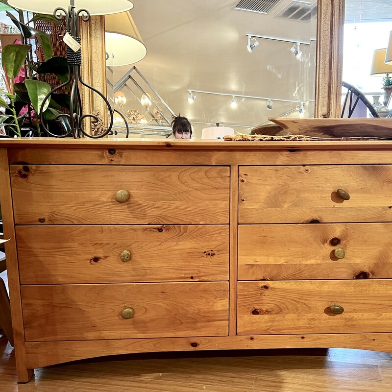 6 Drawer Knotty Pine Dresser, Size: 64x21x33
Country West

Dimensions are approximate.Please visit our store for exact measurements.