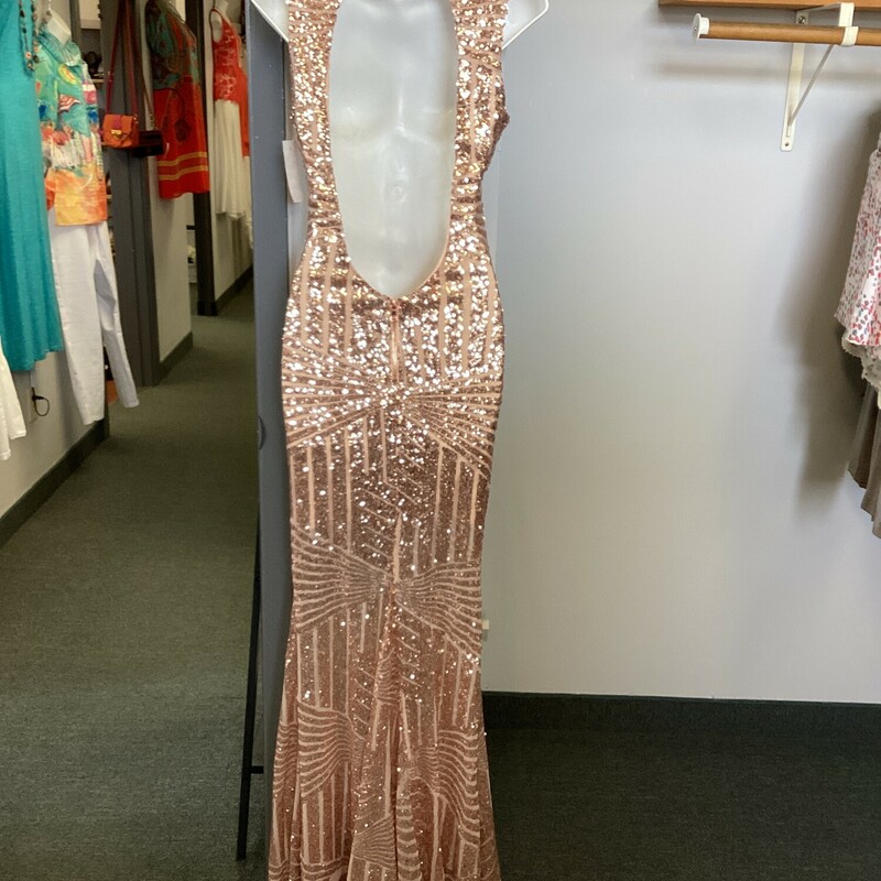 Slvless Sequin Gown