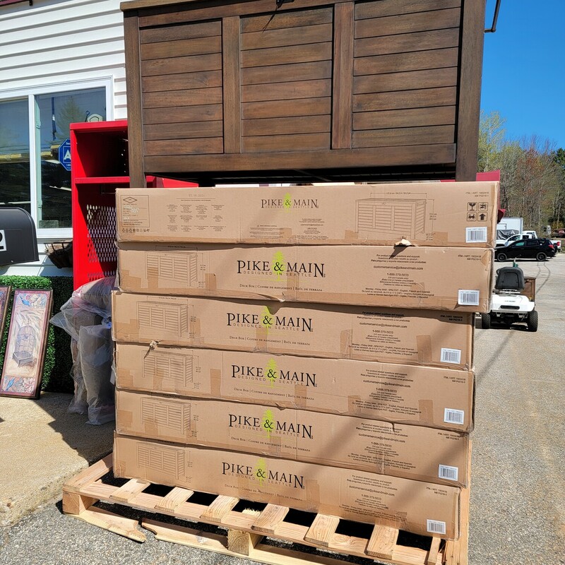 Solid Wood Deck Box, 500 Plus retail! Close out special.

Buy two or more get 10 percent off. You must assemble yourself.

Assembly 50 dollars each call ahead!!