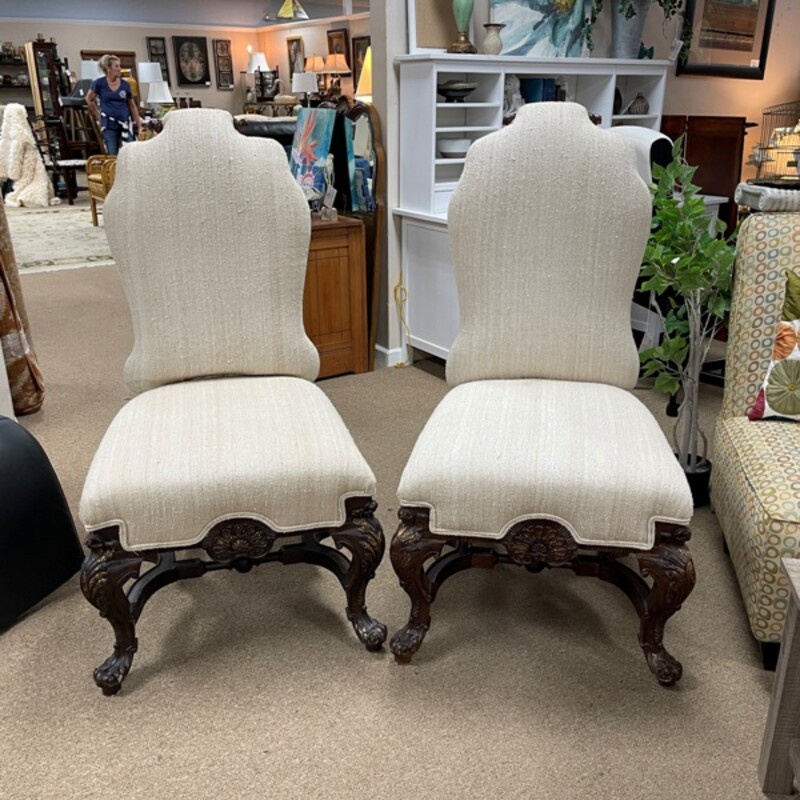 Upholstered Side Chairs, Pair, Size: 25x24