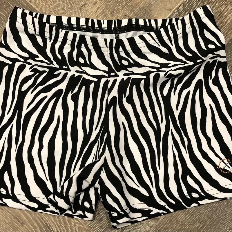 Gymnastic Shorts, Blk/whit, Size: 12Y+