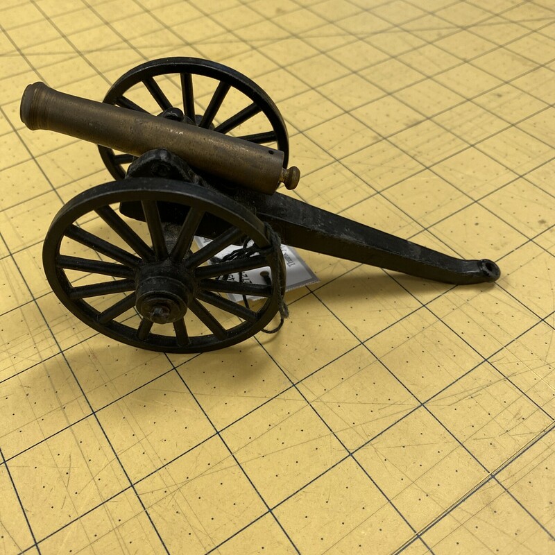 Miniature Metal Cannon, Black, Size: 6x3 Inch