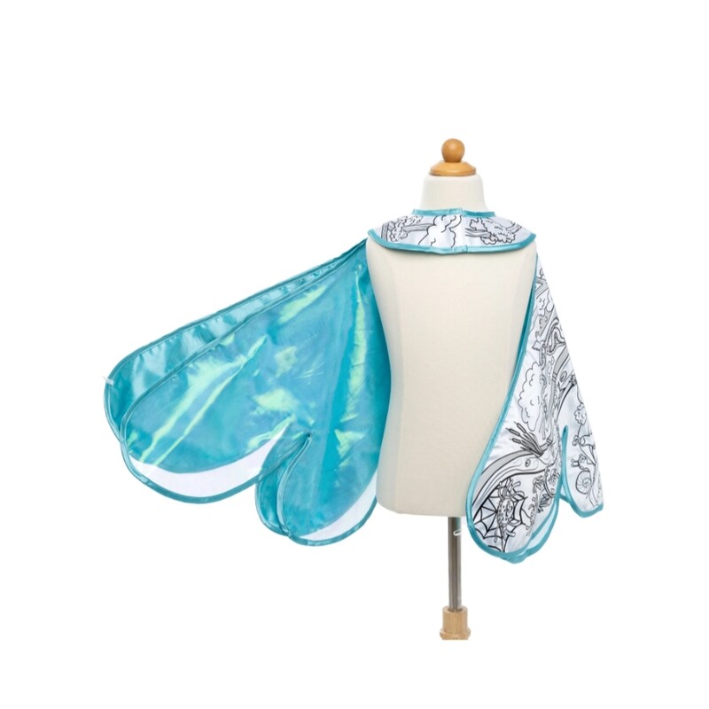 Let your inner creative dragonfly out with these colour in satin wings. Each set comes with 6 markers and a fanciful set of wings to personalize and colour. The reverse side of the wings is made from heavy blue satin. Hours and hours of fun await!
