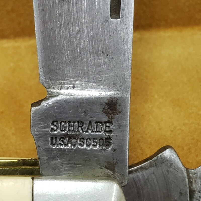 Schrade Pocket Knife, Panning Gold