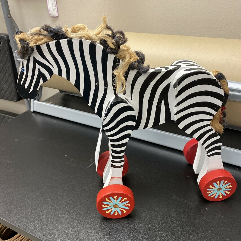 Rolling Zebra Toy, Blk/Wht, Size: 12 Inch