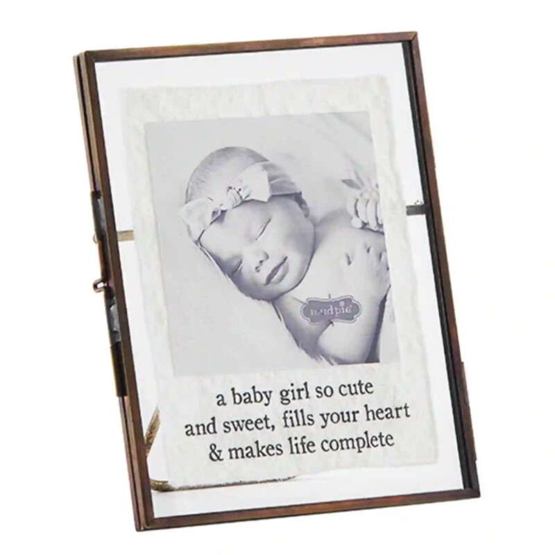 Frame measures 5 1/2 x 4 1/2
Sentiment is made of parchment paper
Holds 3 x 3 photo
