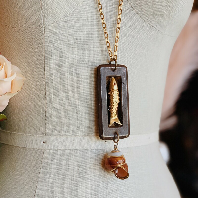 This handmade necklace is on a 32 inch chain!
