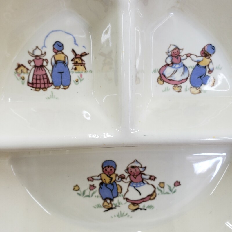 Vtg Childs Dish, Divided, Water Heated