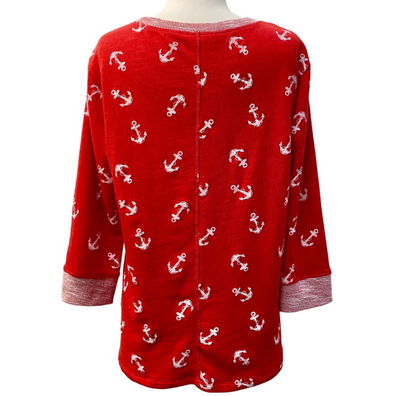 I B Diffusion Pullover
Nautical Anchor Print
Red & White
Size: Small