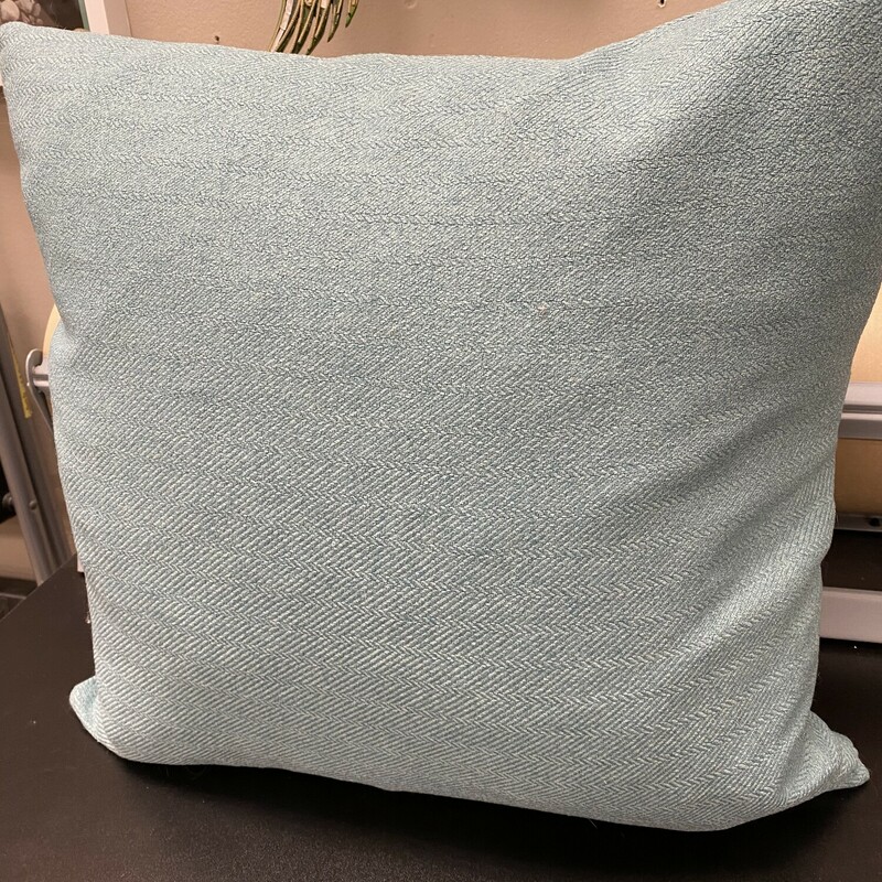 Herringbone Tweed Pillow, Aqua, Size: 18 Inch