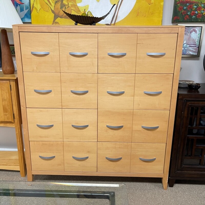 Tall 8-Drawer Chest Of Drawers, Maple, Size: 52x19x57
