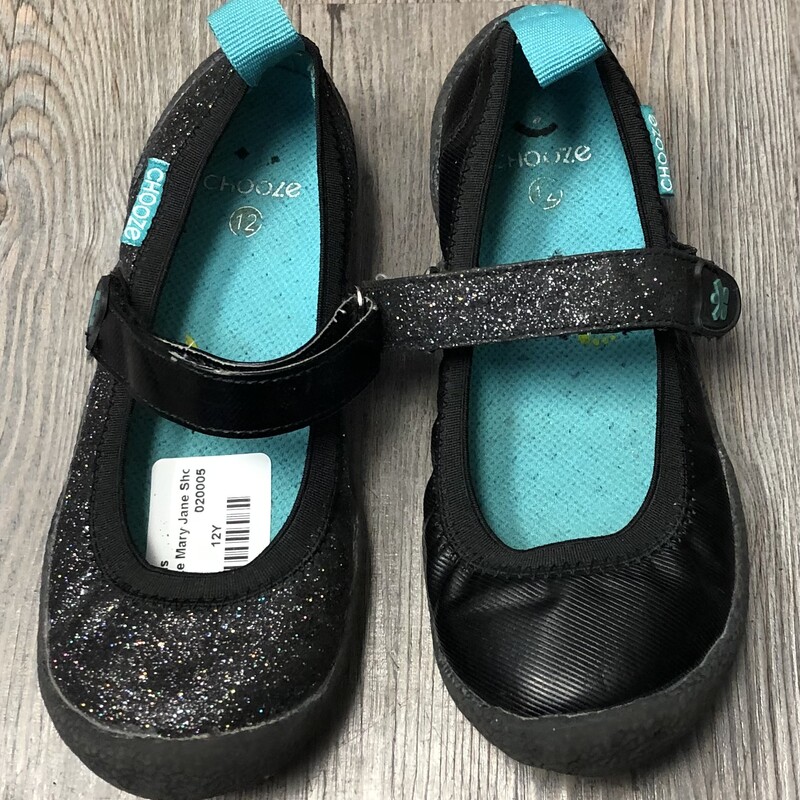 Chooze Mary Jane Shoes, Black, Size: 12Y