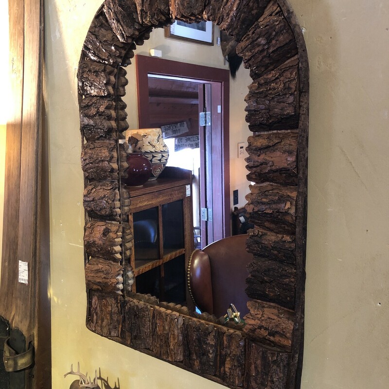 Rustic Bark Mirror