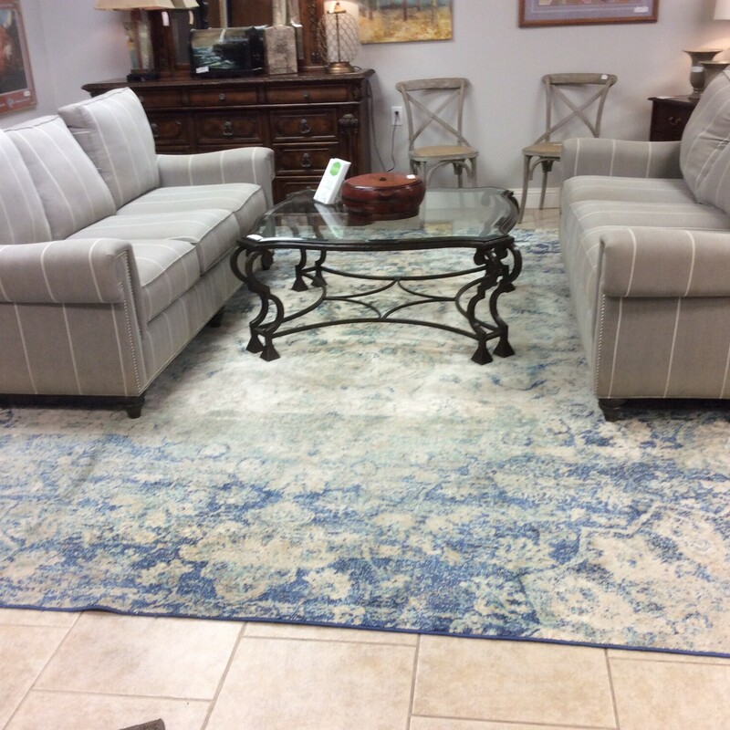 This is a Blue & Ivory Polyester Anastasia Collection Rug. This Rug is made by Loloi Brand.