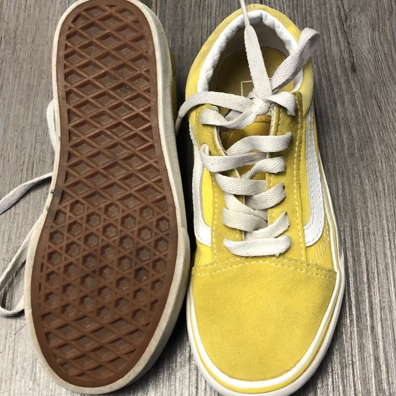 Vans Lace Up, Yellow, Size: 1Y