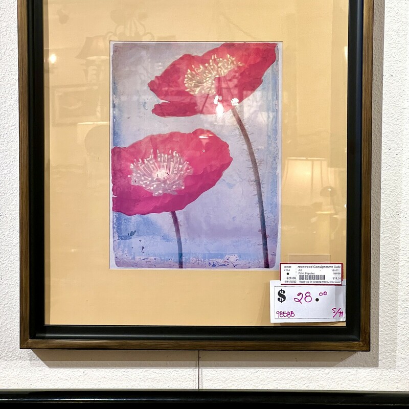 Framed Poppies Print
Size: 19x21
