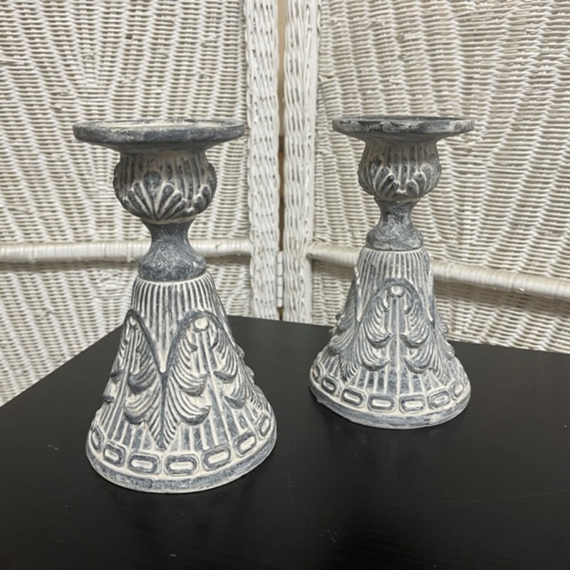 Candle Holders, Pair, Size: 8 Tall