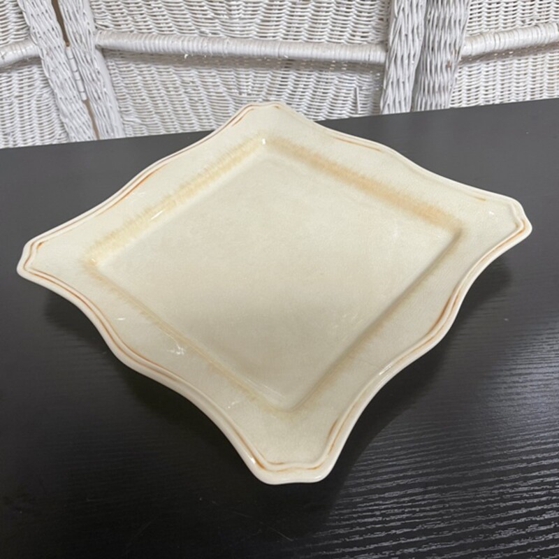 Square Crackled Platter, Size: 13x13