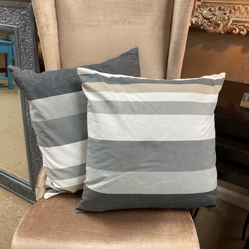 Striped Accent Pillows, Pair, Size: 19x19
